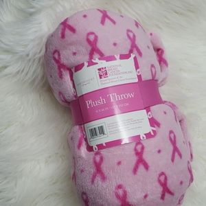 Brand New Breast Cancer Plush Throw